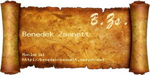 Benedek Zsanett névjegykártya