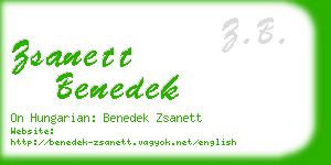 zsanett benedek business card